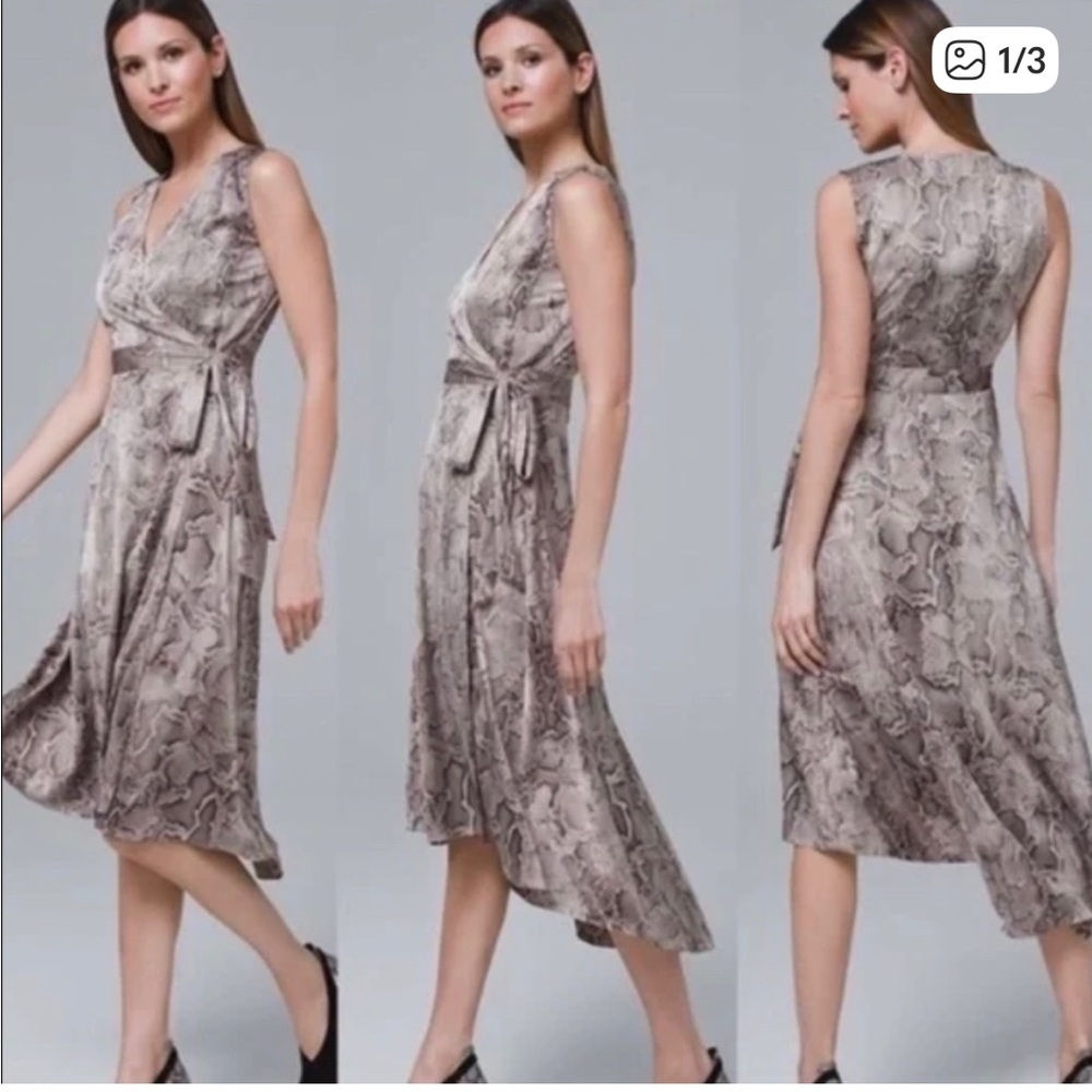 White House Black Market Snake Print Wrap Dress NWT Size 4